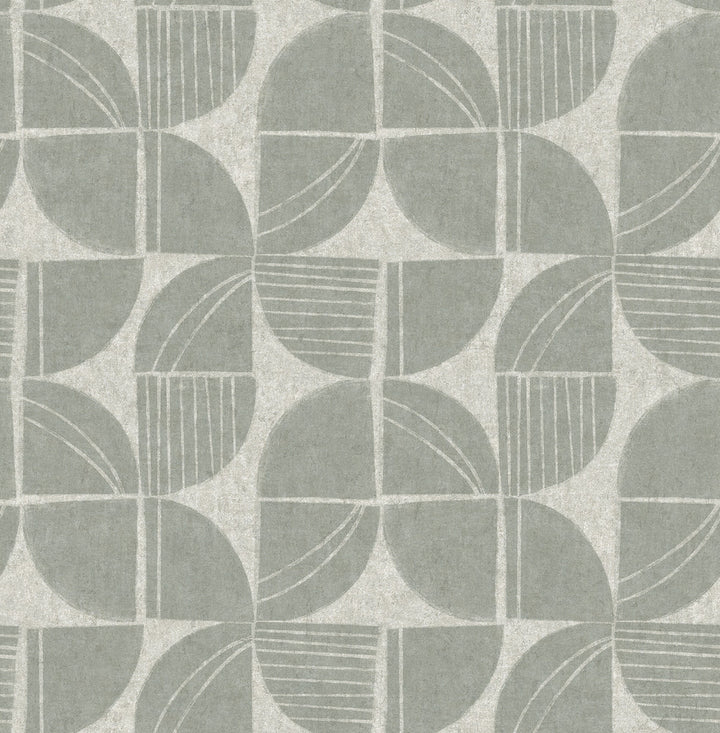 Baxter Sea Green Semicircle Mosaic Wallpaper by A-Street Prints Solace Covers about 56.4 square feet 20.5-in by 33-ft long roll Unpasted 20.86 - Fabric Carolina -