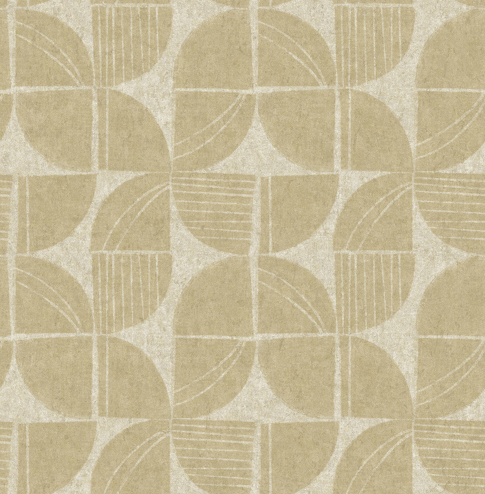 Baxter Honey Semicircle Mosaic Wallpaper by A-Street Prints Solace Covers about 56.4 square feet 20.5-in by 33-ft long roll Unpasted 20.86 - Fabric Carolina -