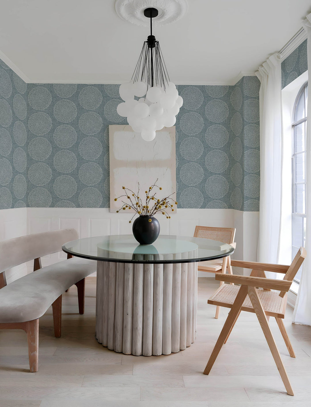 Salma Denim Medallion Wallpaper by A-Street Prints Designer