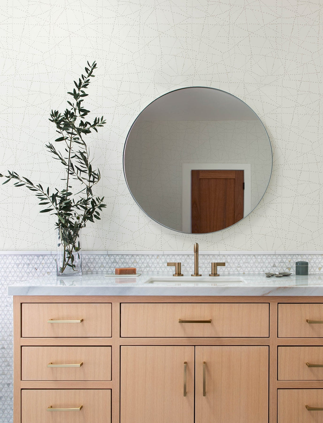 Alcott Ivory Dotted Wallpaper by A-Street Prints Designer
