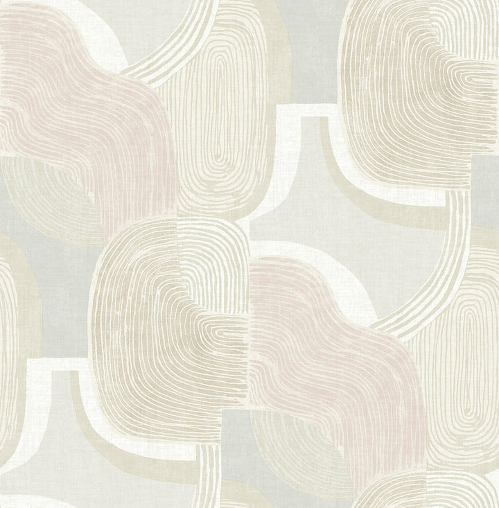 Hollace Mauve Geometric Wallpaper by A-Street Prints Solace Covers about 56.4 square feet 20.5-in by 33-ft long roll Unpasted 20.86 - Fabric Carolina -