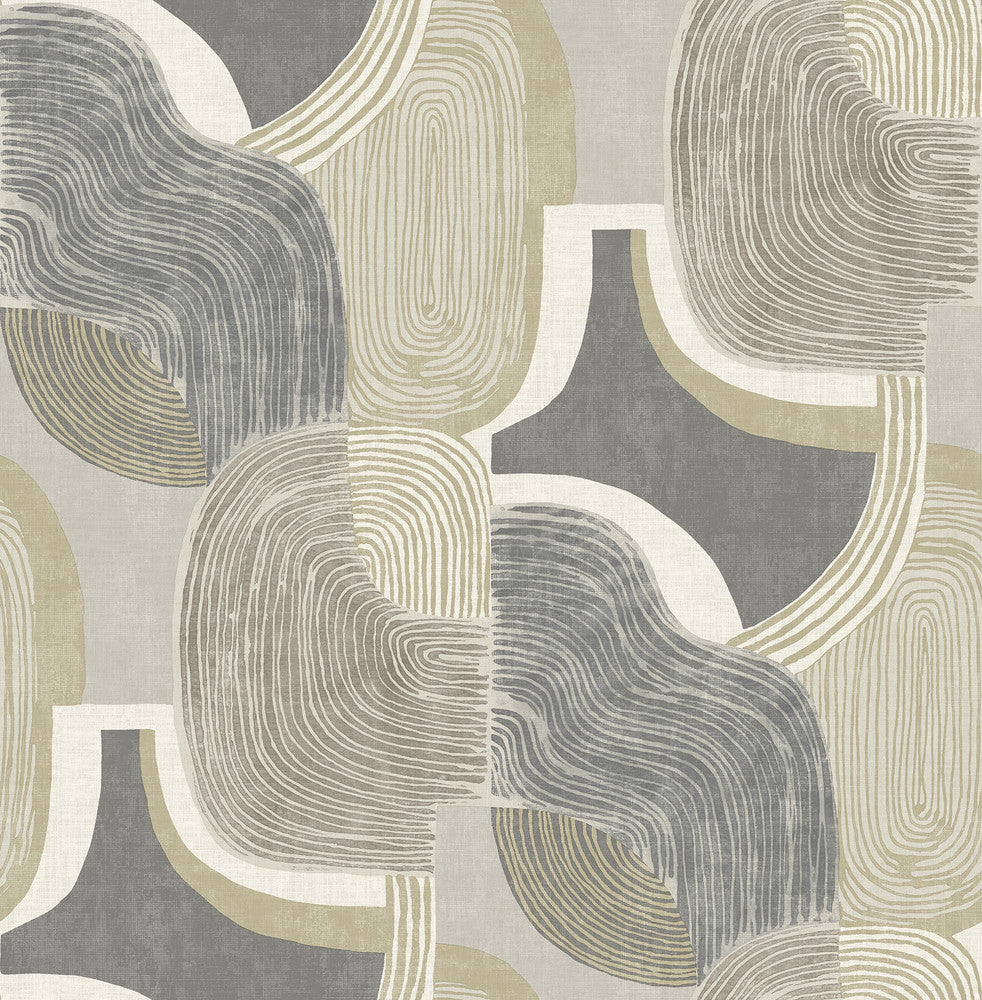 Hollace Slate Geometric Wallpaper by A-Street Prints Solace Covers about 56.4 square feet 20.5-in by 33-ft long roll Unpasted 20.86 - Fabric Carolina -