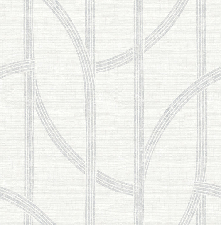 Harlow Silver Curved Contours Wallpaper by A-Street Prints Solace Covers about 56.4 square feet 20.5-in by 33-ft long roll Unpasted 20.86 - Fabric Carolina -