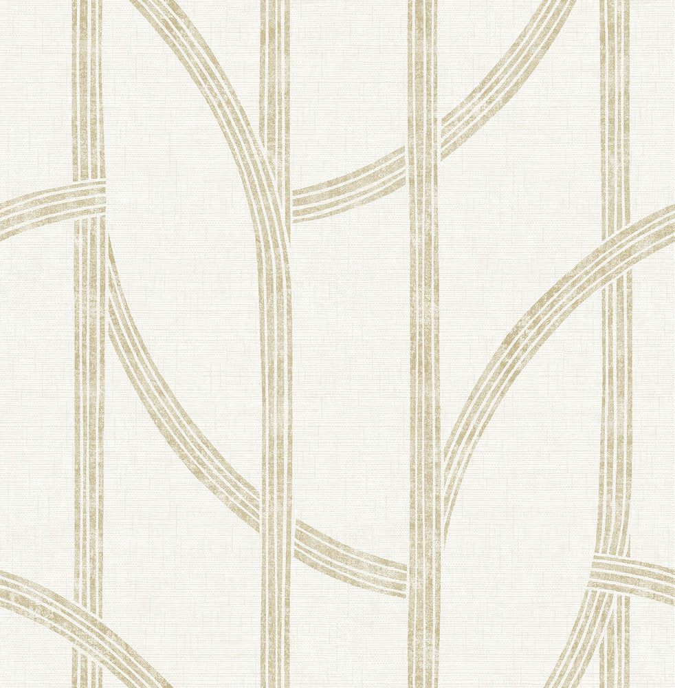 Harlow Gold Curved Contours Wallpaper by A-Street Prints Solace Covers about 56.4 square feet 20.5-in by 33-ft long roll Unpasted 20.86 - Fabric Carolina -