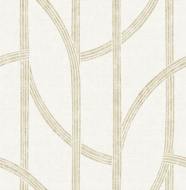 Harlow Gold Curved Contours Wallpaper by A-Street Prints Solace Covers about 56.4 square feet 20.5-in by 33-ft long roll Unpasted 20.86 - Fabric Carolina -