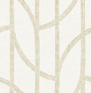 Harlow Gold Curved Contours Wallpaper by A-Street Prints