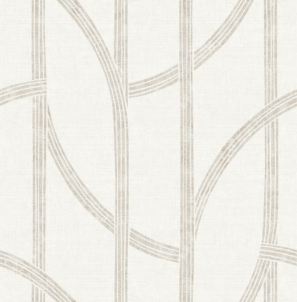Harlow Champagne Curved Contours Wallpaper by A-Street Prints Solace Covers about 56.4 square feet 20.5-in by 33-ft long roll Unpasted 20.86 - Fabric Carolina -