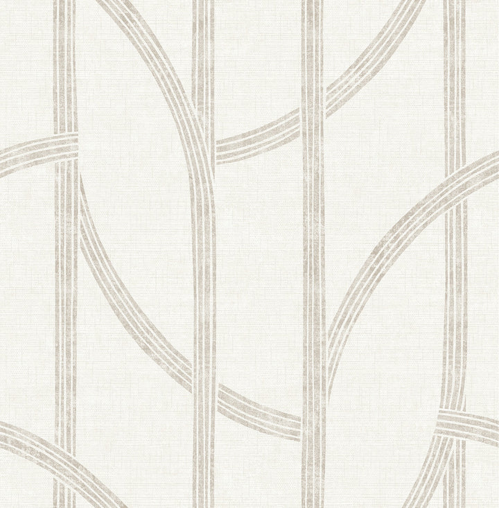 Harlow Champagne Curved Contours Wallpaper by A-Street Prints Solace Covers about 56.4 square feet 20.5-in by 33-ft long roll Unpasted 20.86 - Fabric Carolina -