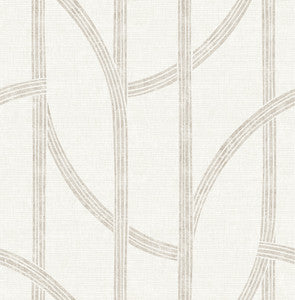 Harlow Champagne Curved Contours Wallpaper by A-Street Prints