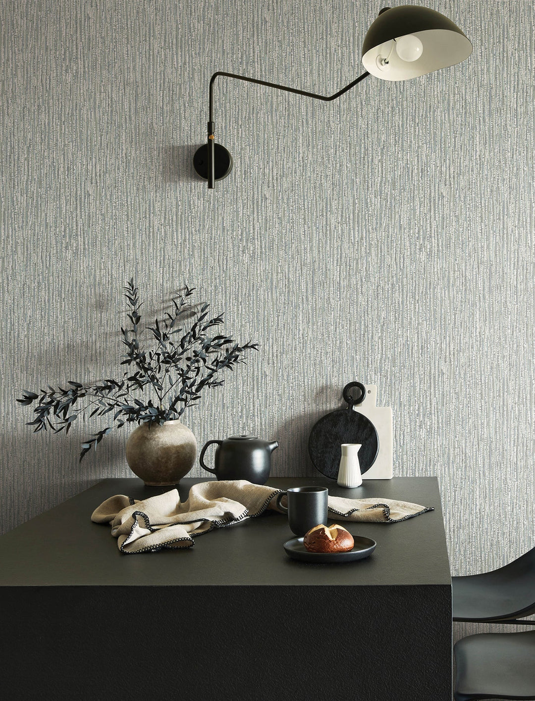 Corliss Grey Beaded Strands Wallpaper by A-Street Prints Designer