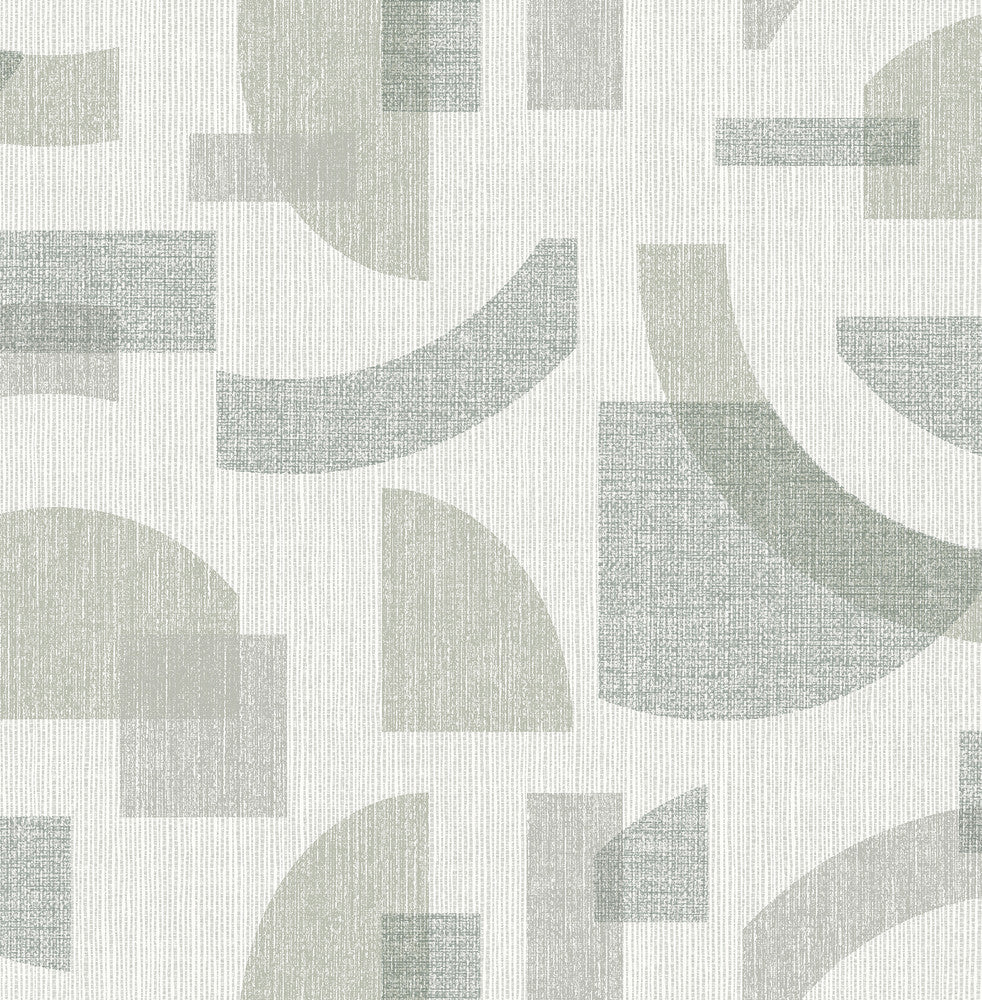 Fulton Sea Green Shapes Wallpaper by A-Street Prints Solace Covers about 56.4 square feet 20.5-in by 33-ft long roll Unpasted 20.86 - Fabric Carolina -