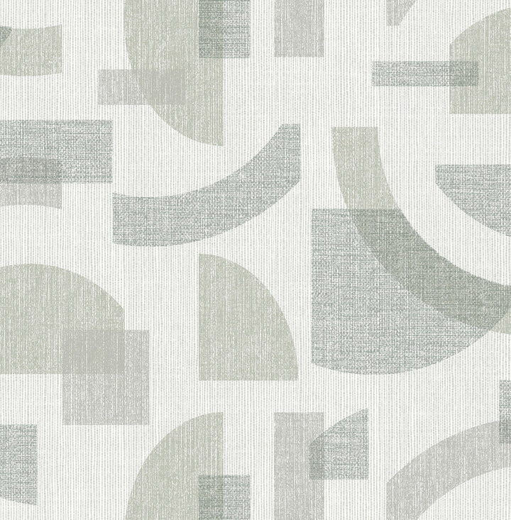 Fulton Sea Green Shapes Wallpaper by A-Street Prints Solace Covers about 56.4 square feet 20.5-in by 33-ft long roll Unpasted 20.86 - Fabric Carolina -