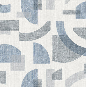 Fulton Blue Shapes Wallpaper by A-Street Prints