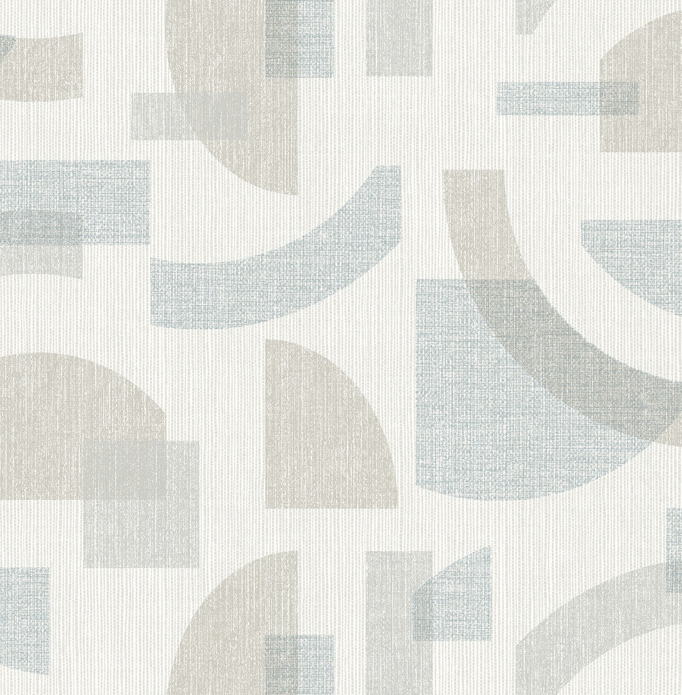 Fulton Light Blue Shapes Wallpaper by A-Street Prints Solace Covers about 56.4 square feet 20.5-in by 33-ft long roll Unpasted 20.86 - Fabric Carolina -