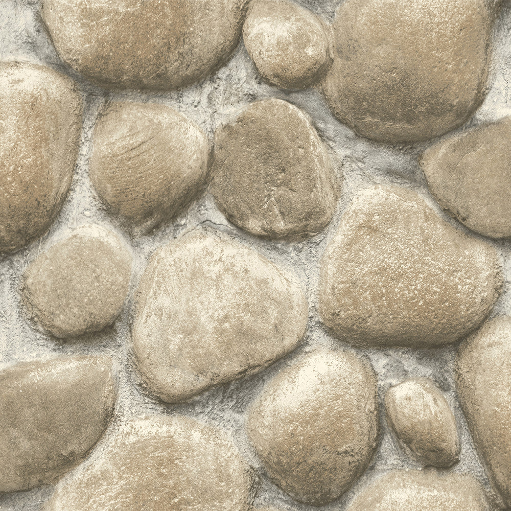 Root Rock Beige Wallpaper by Chesapeake Yellowstone Covers about 56.4 square feet 20.5-in by 33-ft long roll Prepasted 20.5 - Fabric Carolina -