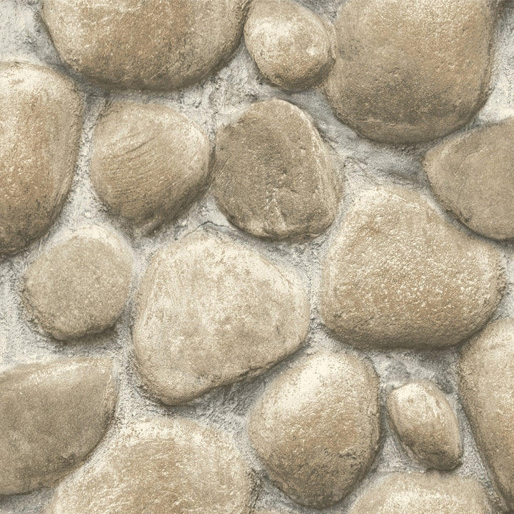 Root Rock Beige Wallpaper by Chesapeake Yellowstone Covers about 56.4 square feet 20.5-in by 33-ft long roll Prepasted 20.5 - Fabric Carolina -