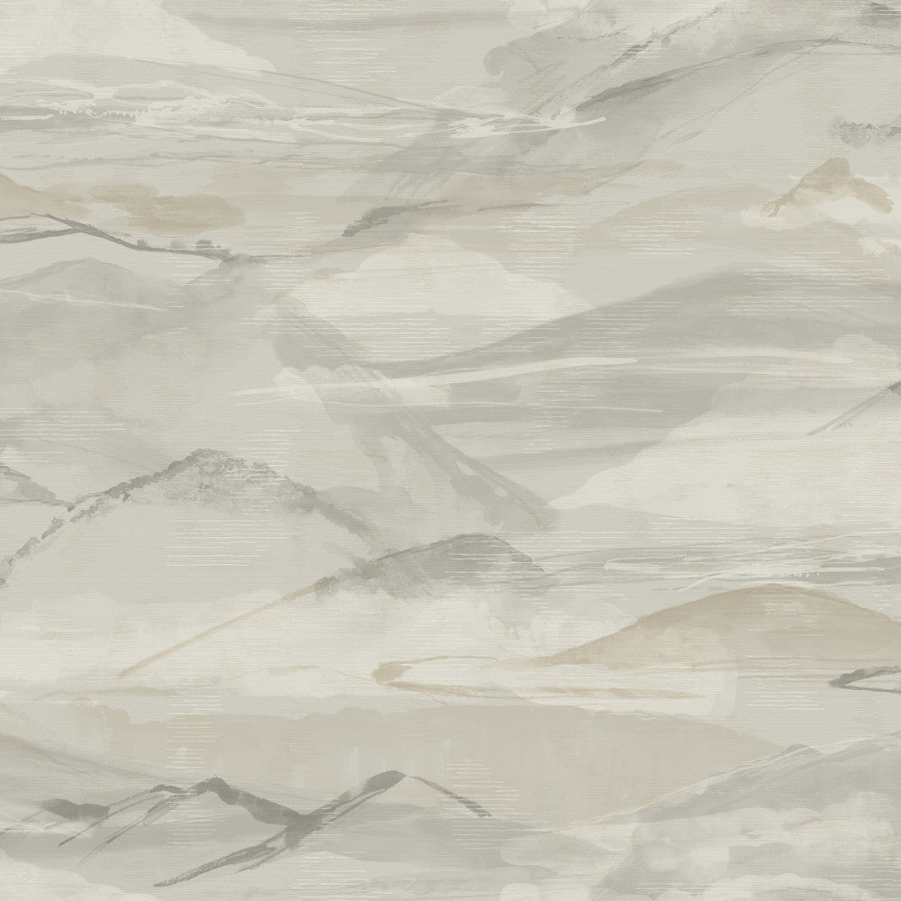 Bozeman Mountains Grey Wallpaper by Chesapeake Yellowstone Covers about 56.4 square feet 20.5-in by 33-ft long roll Prepasted 20.5 - Fabric Carolina -