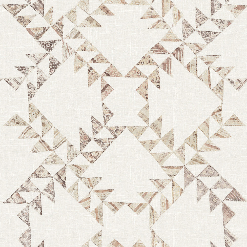 Scrap Quilt Brown Wallpaper by Chesapeake Yellowstone Covers about 56.4 square feet 20.5-in by 33-ft long roll Prepasted 20.5 - Fabric Carolina -