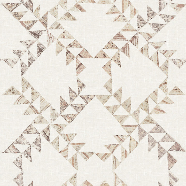 Scrap Quilt Brown Wallpaper by Chesapeake Yellowstone Covers about 56.4 square feet 20.5-in by 33-ft long roll Prepasted 20.5 - Fabric Carolina -