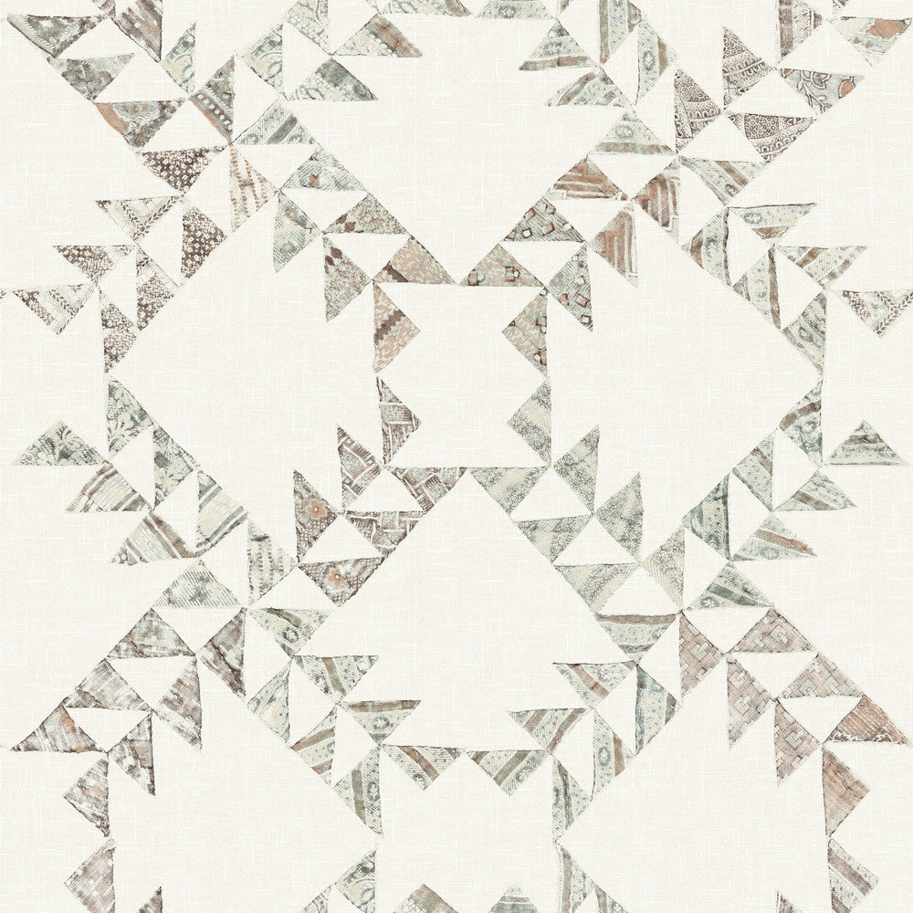 Scrap Quilt Light Brown Wallpaper by Chesapeake Yellowstone Covers about 56.4 square feet 20.5-in by 33-ft long roll Prepasted 20.5 - Fabric Carolina -