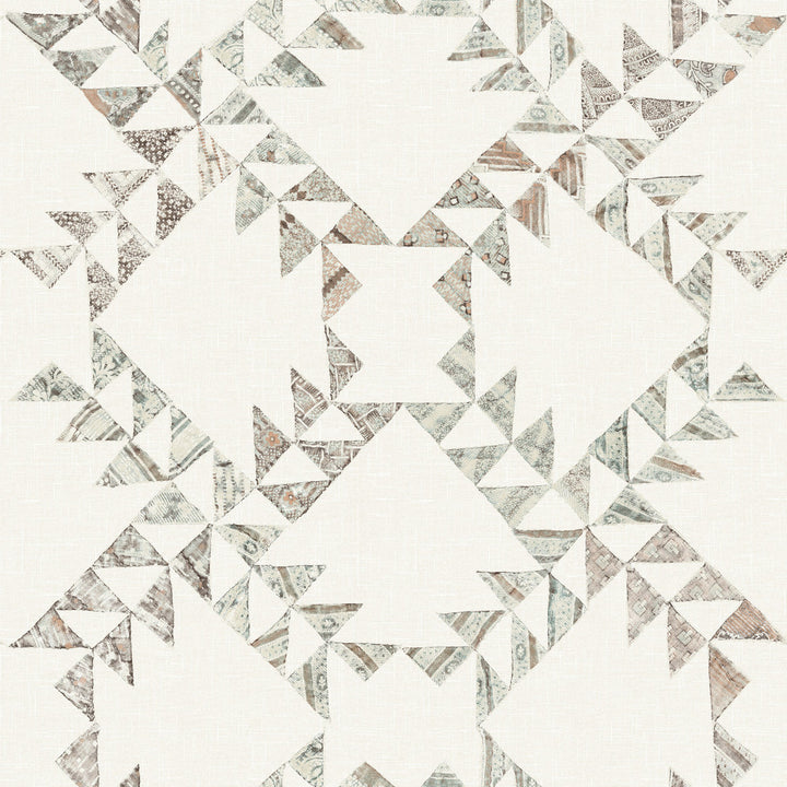 Scrap Quilt Light Brown Wallpaper by Chesapeake Yellowstone Covers about 56.4 square feet 20.5-in by 33-ft long roll Prepasted 20.5 - Fabric Carolina -