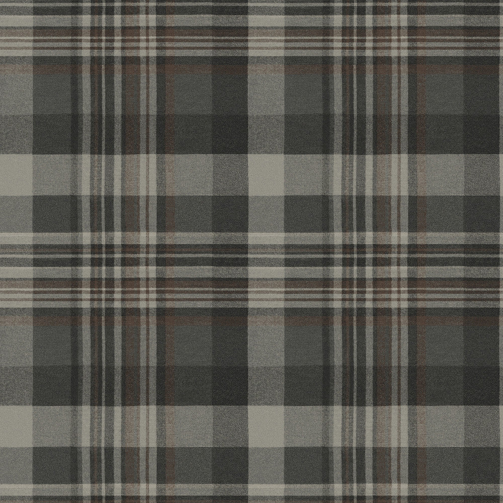 Dutton Plaid Charcoal Wallpaper by Chesapeake Yellowstone Covers about 56.4 square feet 20.5-in by 33-ft long roll Prepasted 20.5 - Fabric Carolina -