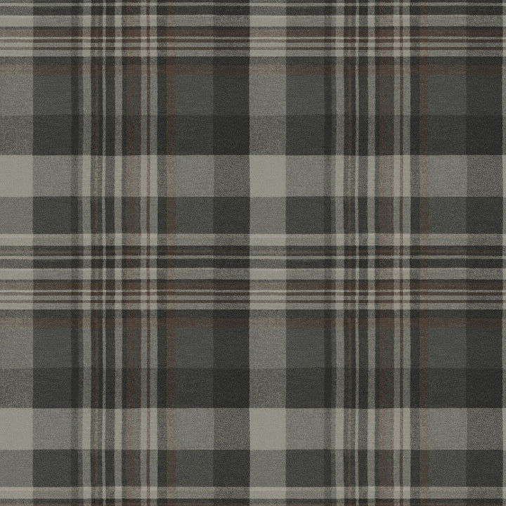 Dutton Plaid Charcoal Wallpaper by Chesapeake Yellowstone Covers about 56.4 square feet 20.5-in by 33-ft long roll Prepasted 20.5 - Fabric Carolina -