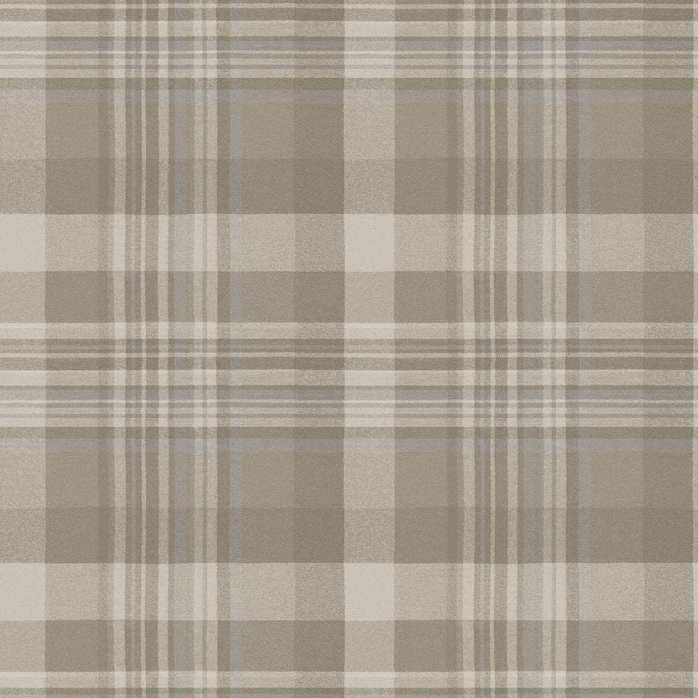 Dutton Plaid Light Brown Wallpaper by Chesapeake Yellowstone Covers about 56.4 square feet 20.5-in by 33-ft long roll Prepasted 20.5 - Fabric Carolina -