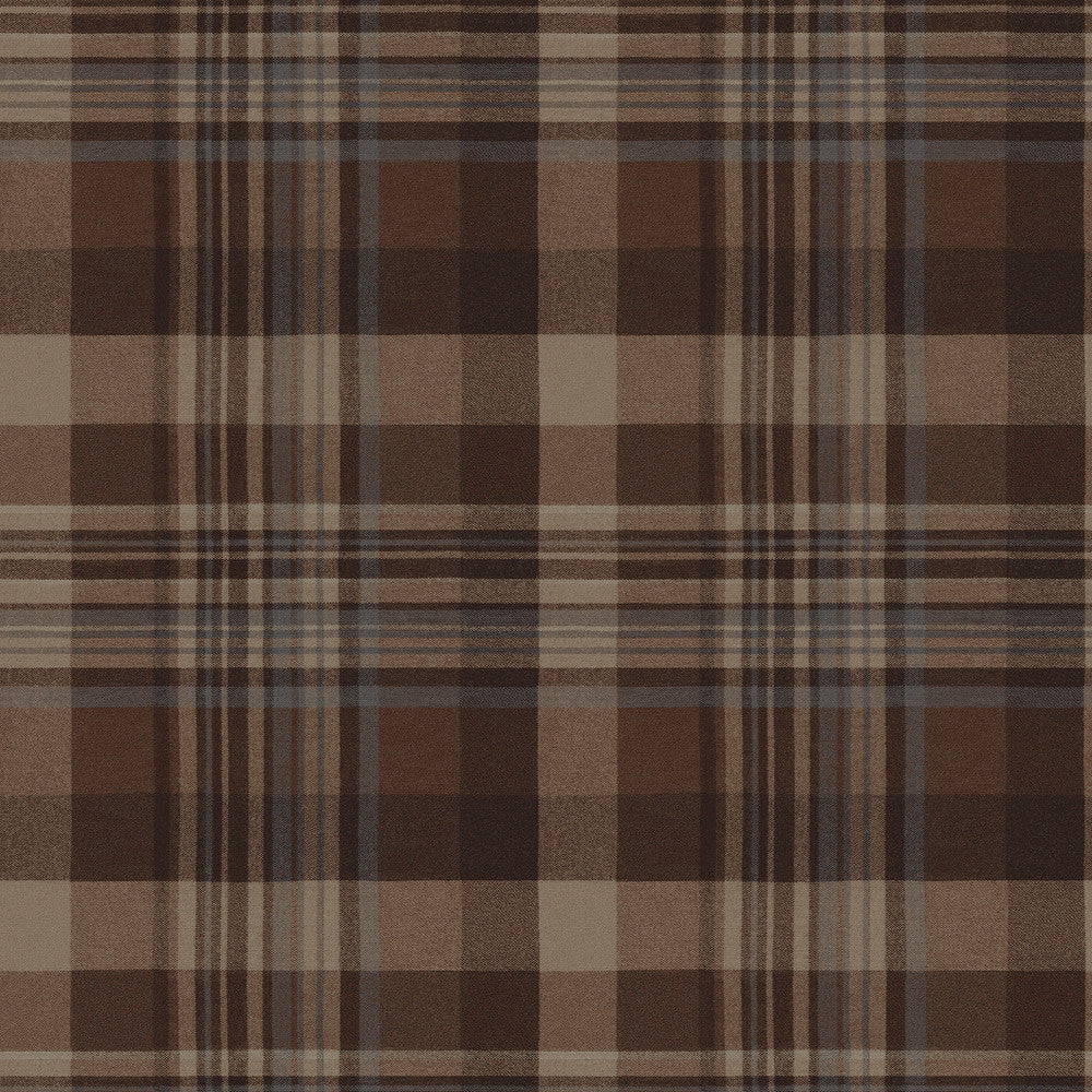 Dutton Plaid Rust Wallpaper by Chesapeake Yellowstone Covers about 56.4 square feet 20.5-in by 33-ft long roll Prepasted 20.5 - Fabric Carolina -