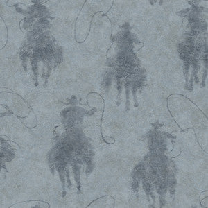 Stockman Silhouette Blue Wallpaper by Chesapeake