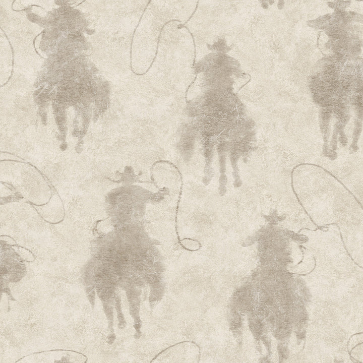 Stockman Silhouette Light Grey Wallpaper by Chesapeake Yellowstone Covers about 56.4 square feet 20.5-in by 33-ft long roll Prepasted 20.5 - Fabric Carolina -