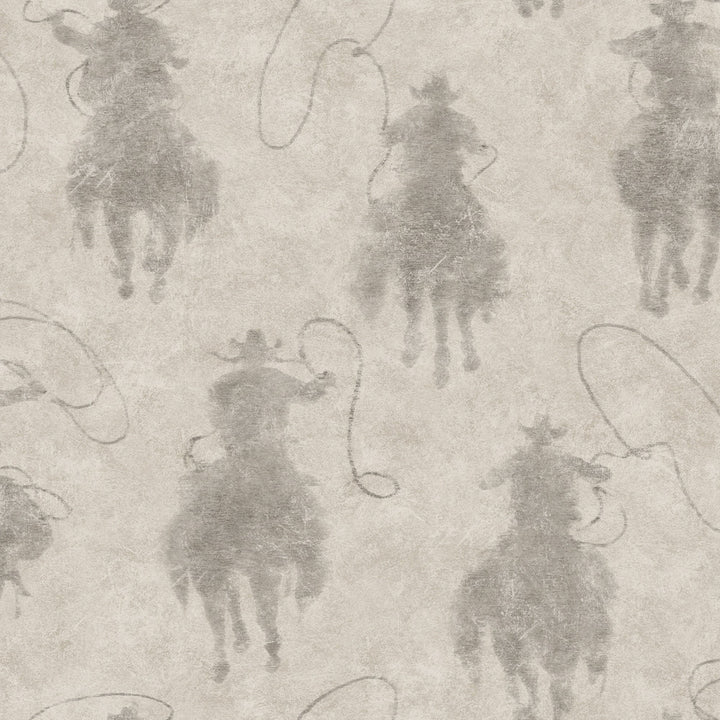 Stockman Silhouette Grey Wallpaper by Chesapeake Yellowstone Covers about 56.4 square feet 20.5-in by 33-ft long roll Prepasted 20.5 - Fabric Carolina -