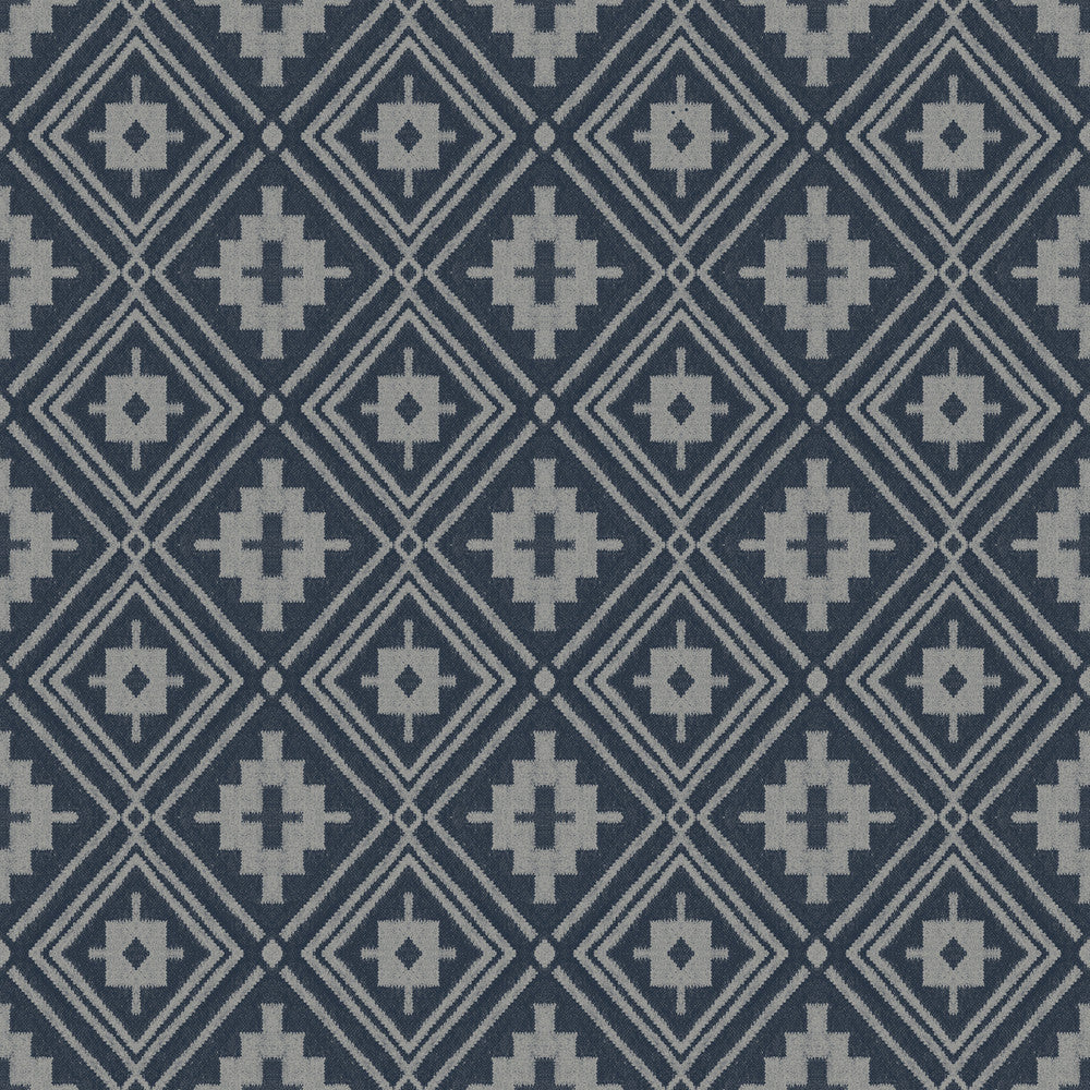 Camp Blanket Dark Blue Wallpaper by Chesapeake Yellowstone Covers about 56.4 square feet 20.5-in by 33-ft long roll Prepasted 20.5 - Fabric Carolina -