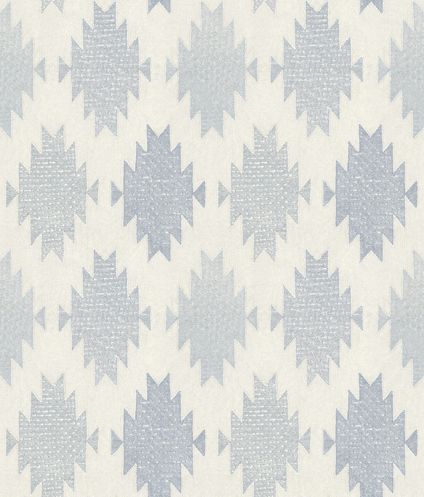 Stitched Heirloom Indigo Wallpaper by Chesapeake Yellowstone Covers about 56.4 square feet 20.5-in by 33-ft long roll Prepasted 24 - Fabric Carolina -