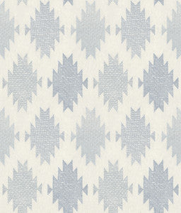 Stitched Heirloom Indigo Wallpaper by Chesapeake