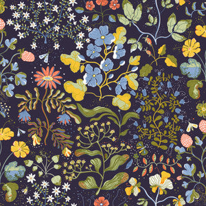 Groh Dark Blue Floral Wallpaper by A-Street Prints
