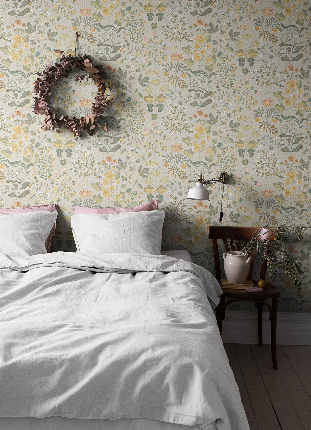 Groh Apricot Floral Wallpaper by A-Street Prints Designer