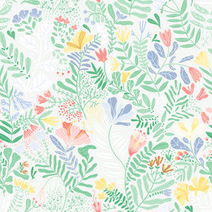Brittsommar Light Green Woodland Floral Wallpaper by A-Street Prints