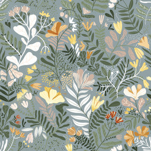 Brittsommar Slate Woodland Floral Wallpaper by A-Street Prints