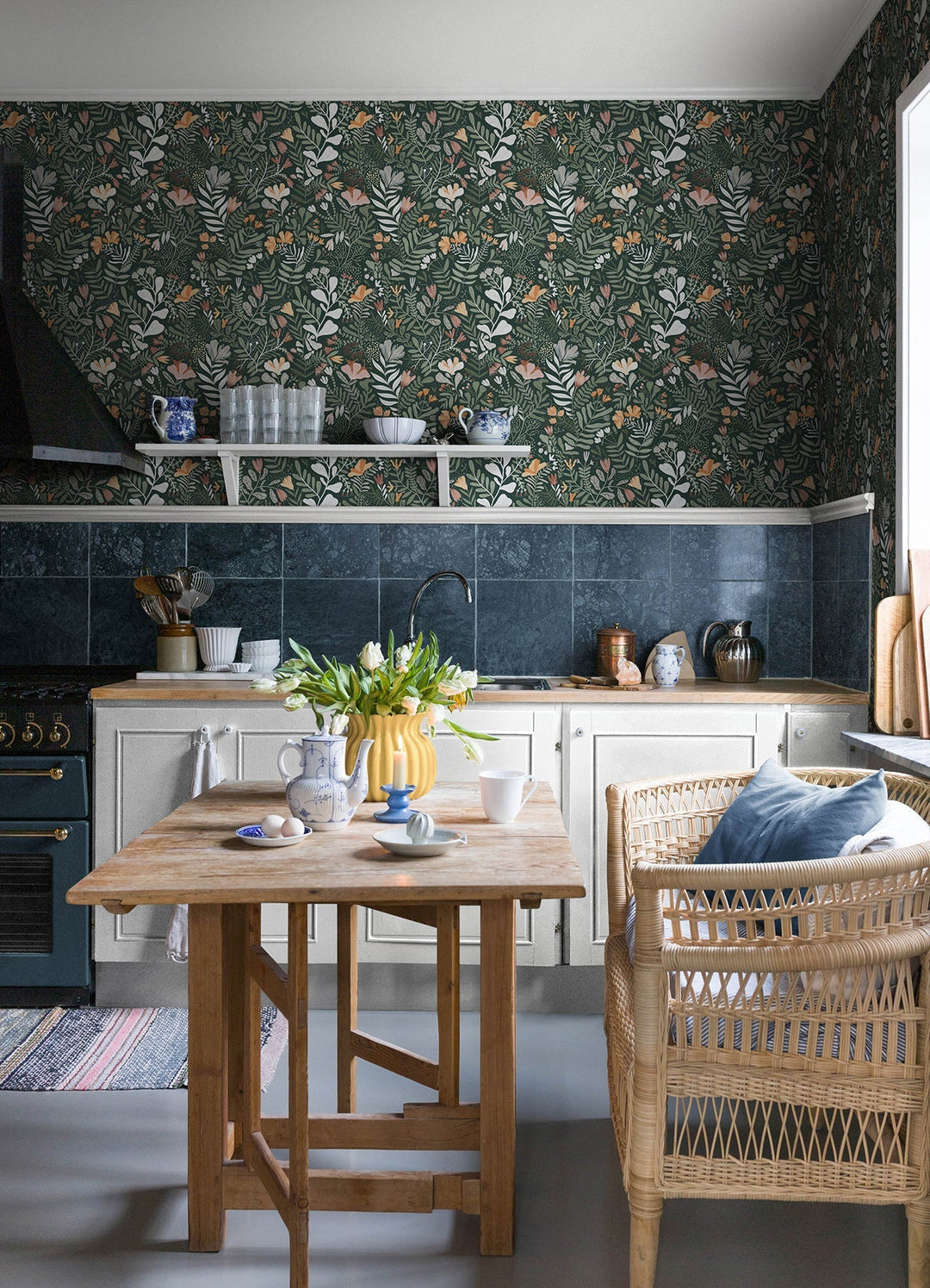 Brittsommar Evergreen Woodland Floral Wallpaper by A-Street Prints Designer