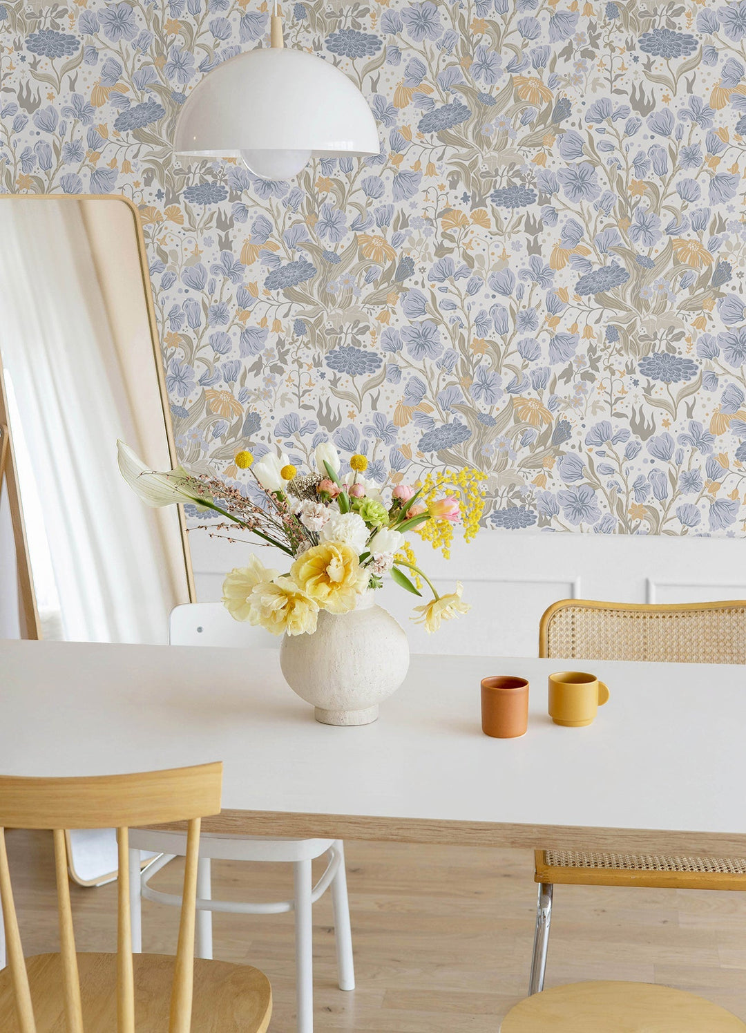 Hava Light Blue Meadow Flowers Wallpaper by A-Street Prints Designer