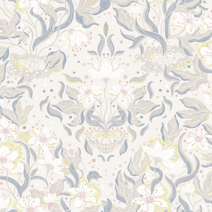 Lisa Bone Floral Damask Wallpaper by A-Street Prints Botanica Covers about 57.5 square feet 20.9-in by 33-ft long roll Unpasted 20.9 - Fabric Carolina -
