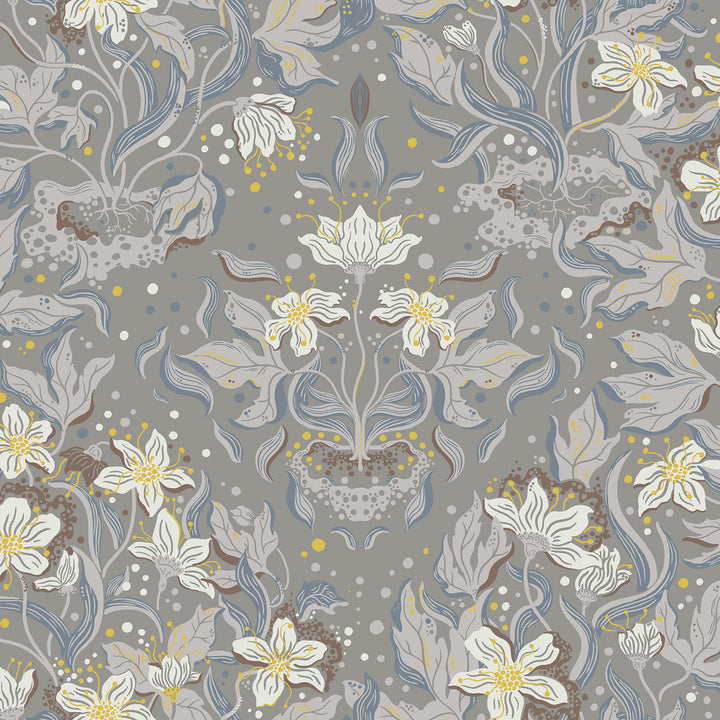 Lisa Stone Floral Damask Wallpaper by A-Street Prints Botanica Covers about 57.5 square feet 20.9-in by 33-ft long roll Unpasted 20.9 - Fabric Carolina -