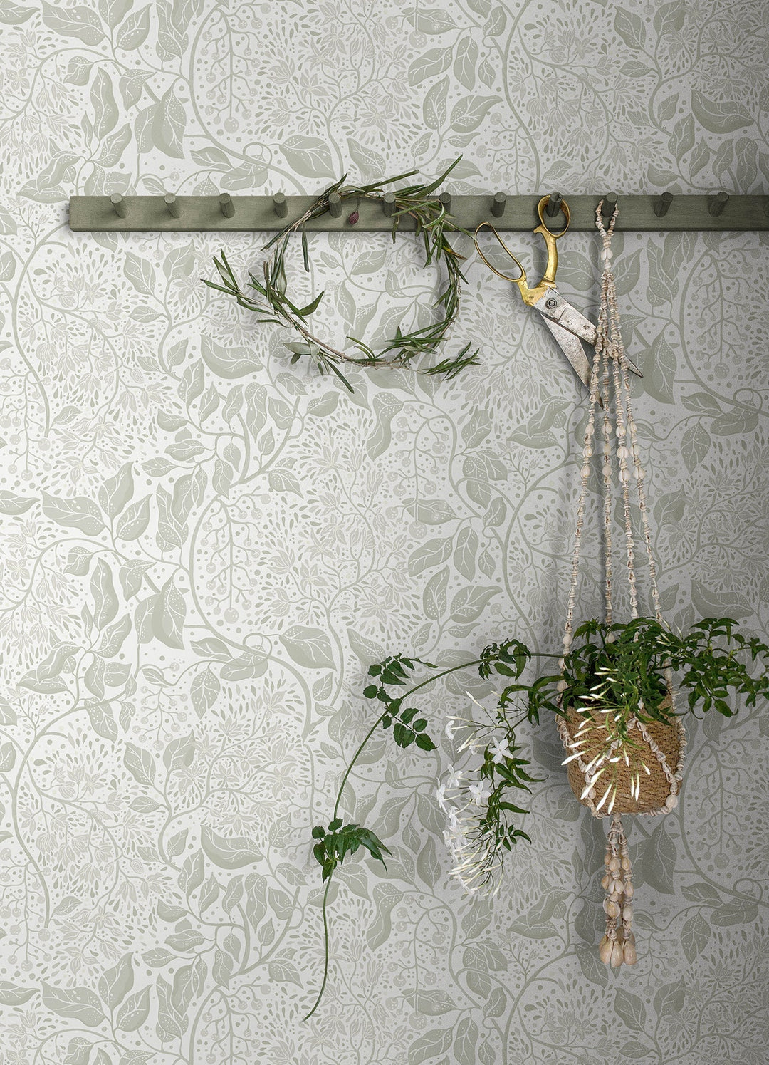 Turi Sage Twining Vines Wallpaper by A-Street Prints Designer