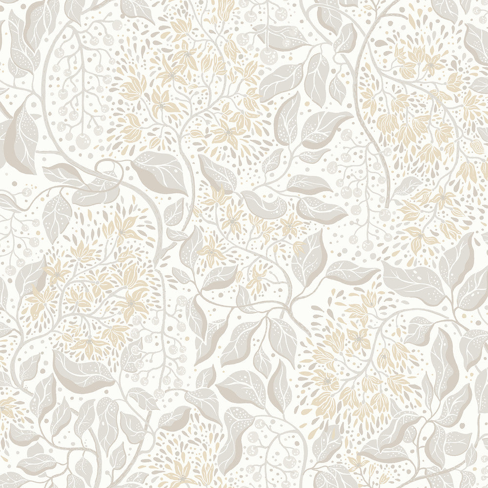 Turi Khaki Twining Vines Wallpaper by A-Street Prints Botanica Covers about 57.5 square feet 20.9-in by 33-ft long roll Unpasted 20.9 - Fabric Carolina -