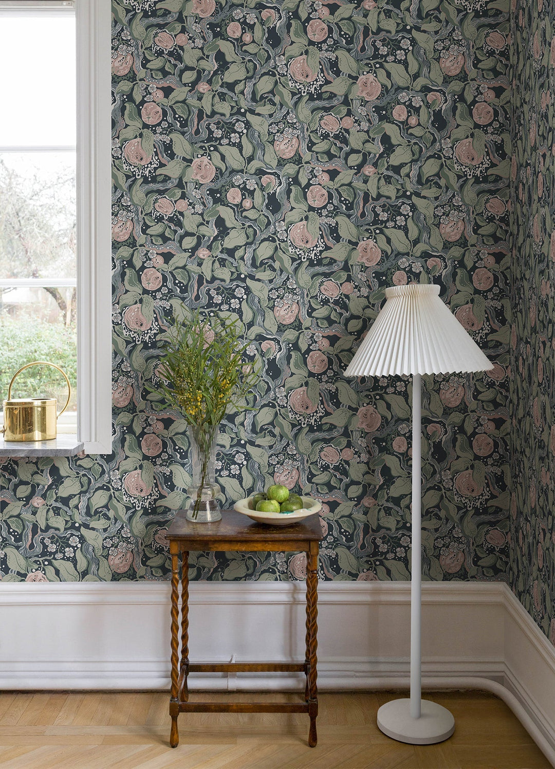 Kort Dark Blue Fruit and Floral Wallpaper by A-Street Prints Designer