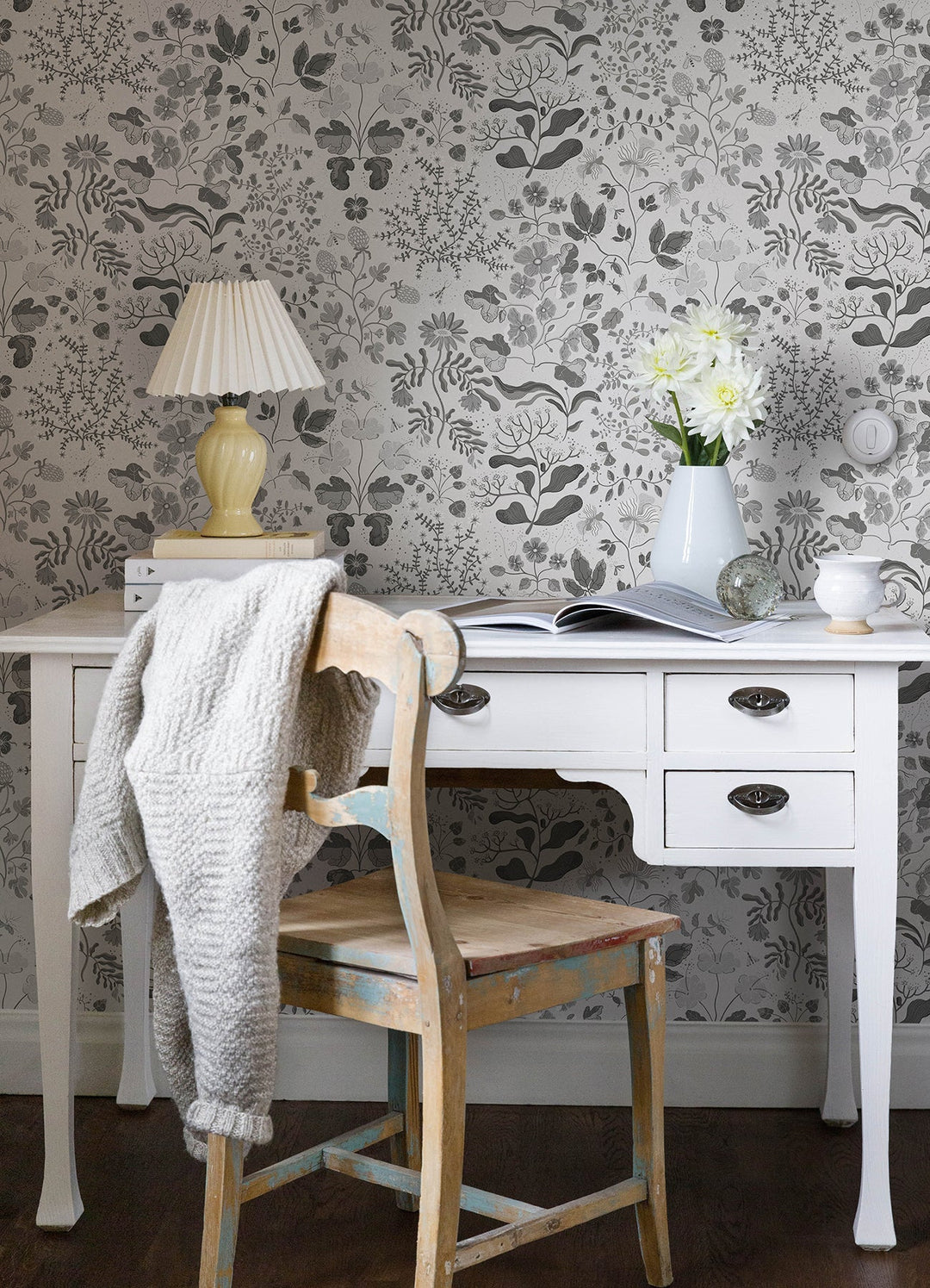 Groh Grey Floral Wallpaper by A-Street Prints Designer
