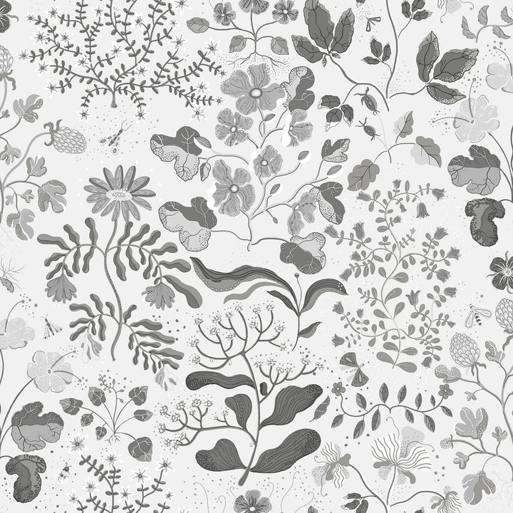 Groh Grey Floral Wallpaper by A-Street Prints Botanica Covers about 57.5 square feet 20.9-in by 33-ft long roll Unpasted 20.9 - Fabric Carolina -
