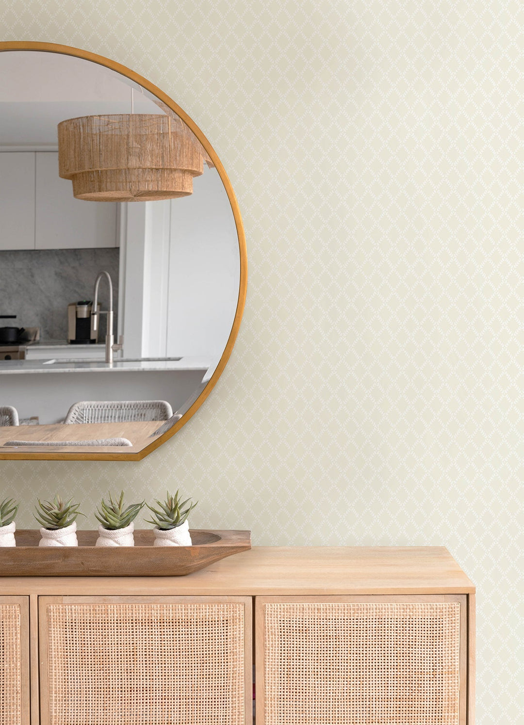 Trevor Khaki Leaf Trellis Wallpaper by A-Street Prints Designer