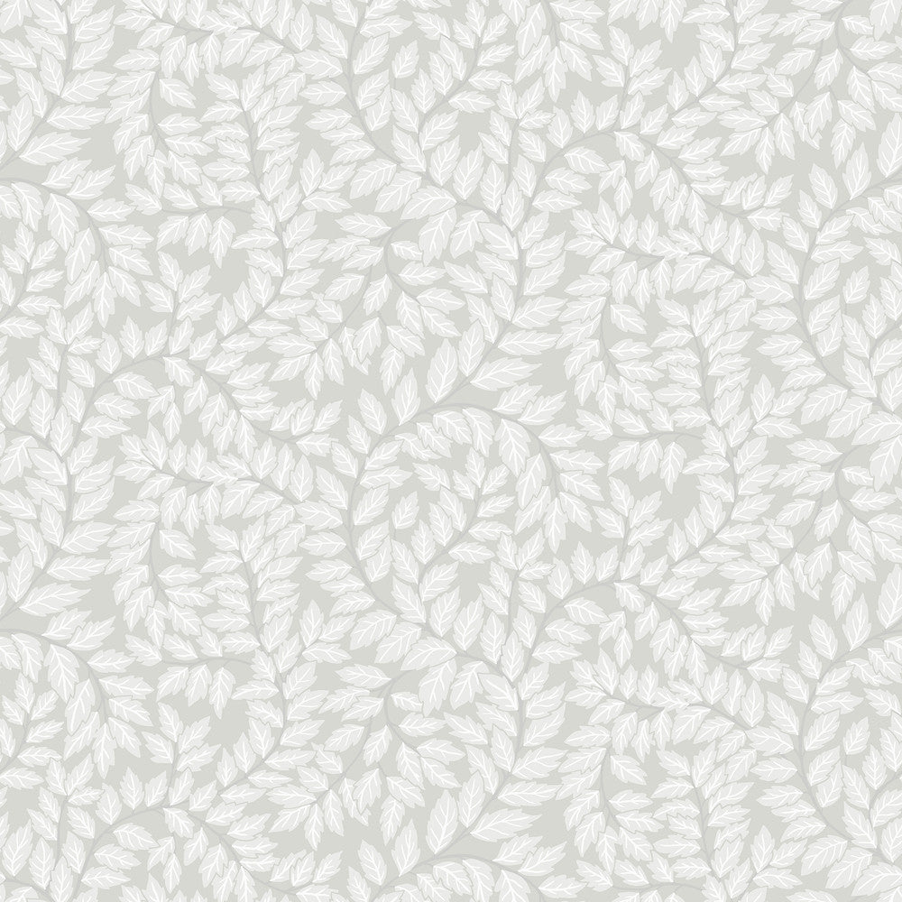 Lindlöv Grey Leafy Vines Wallpaper by A-Street Prints Botanica Covers about 57.5 square feet 20.9-in by 33-ft long roll Unpasted 20.9 - Fabric Carolina -